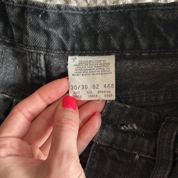 Black jean shorts, distressed, 4 pockets, “Great Western Garment Company” brand - Picture 3 of 3